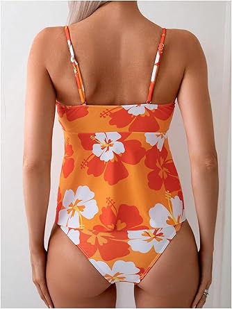 Women's 2 Piece Floral Print Tankini High Waisted Bikini Set Sexy Swimsuit Bathing Suits 2026 Summer Outfits